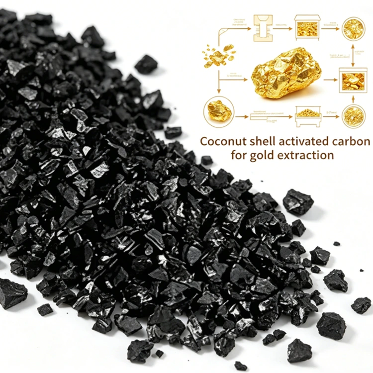 Carbono de casca de coco com valor de iodo 1300 para recuperação de ouro