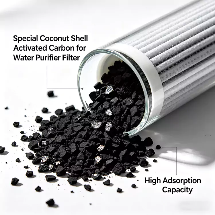 Como o carbono da casca de coco para cartucho de filtro de água melhora o desempenho da purificação de água?