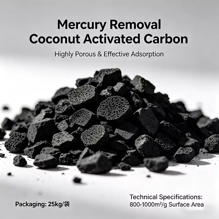 Carbono para remoção de mercúrio de gás natural